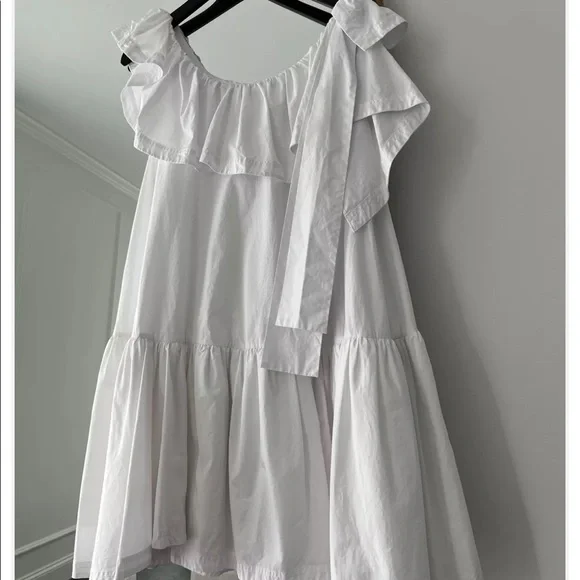 3.1 Phillip Lim Asymmetric Ruffle Cotton Mini Dress Size 2